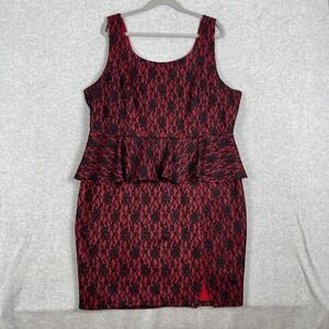 Rebel Wilson x Torrid Womens Lace Peplum Dress Size 22 Fairy Goth Cocktail Party